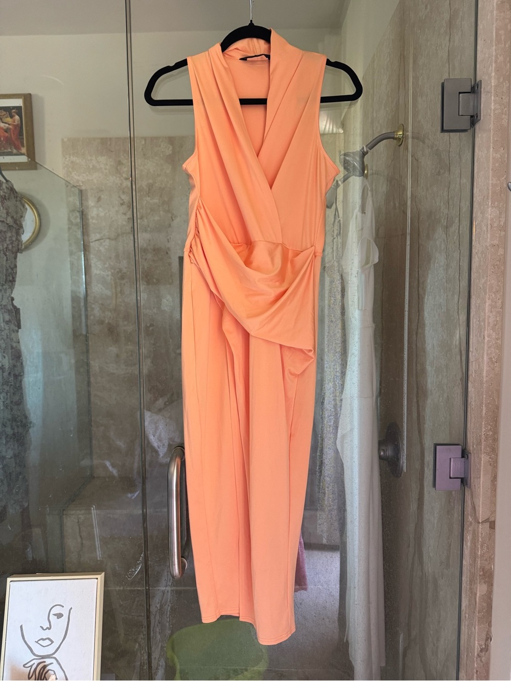 RACHEL Rachel Roy Peach Sleeveless Draped dress
